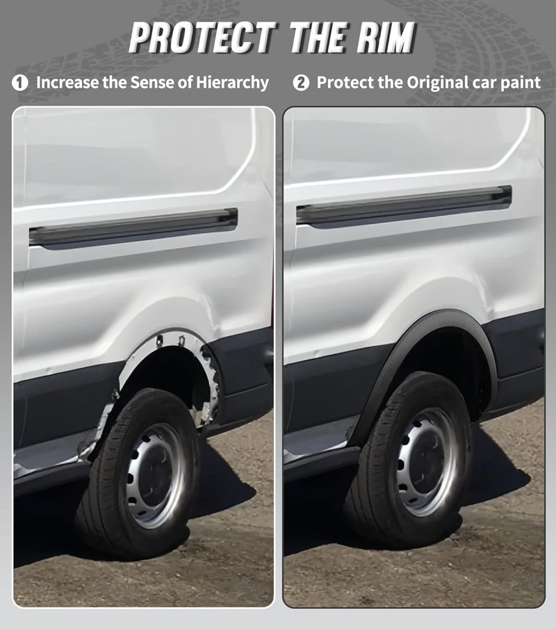 YUWUTF Rear Left Fender flare Molding Trim Wheel Cover Compatible with 2015-2023 Transit 150 250 350 - Image 4